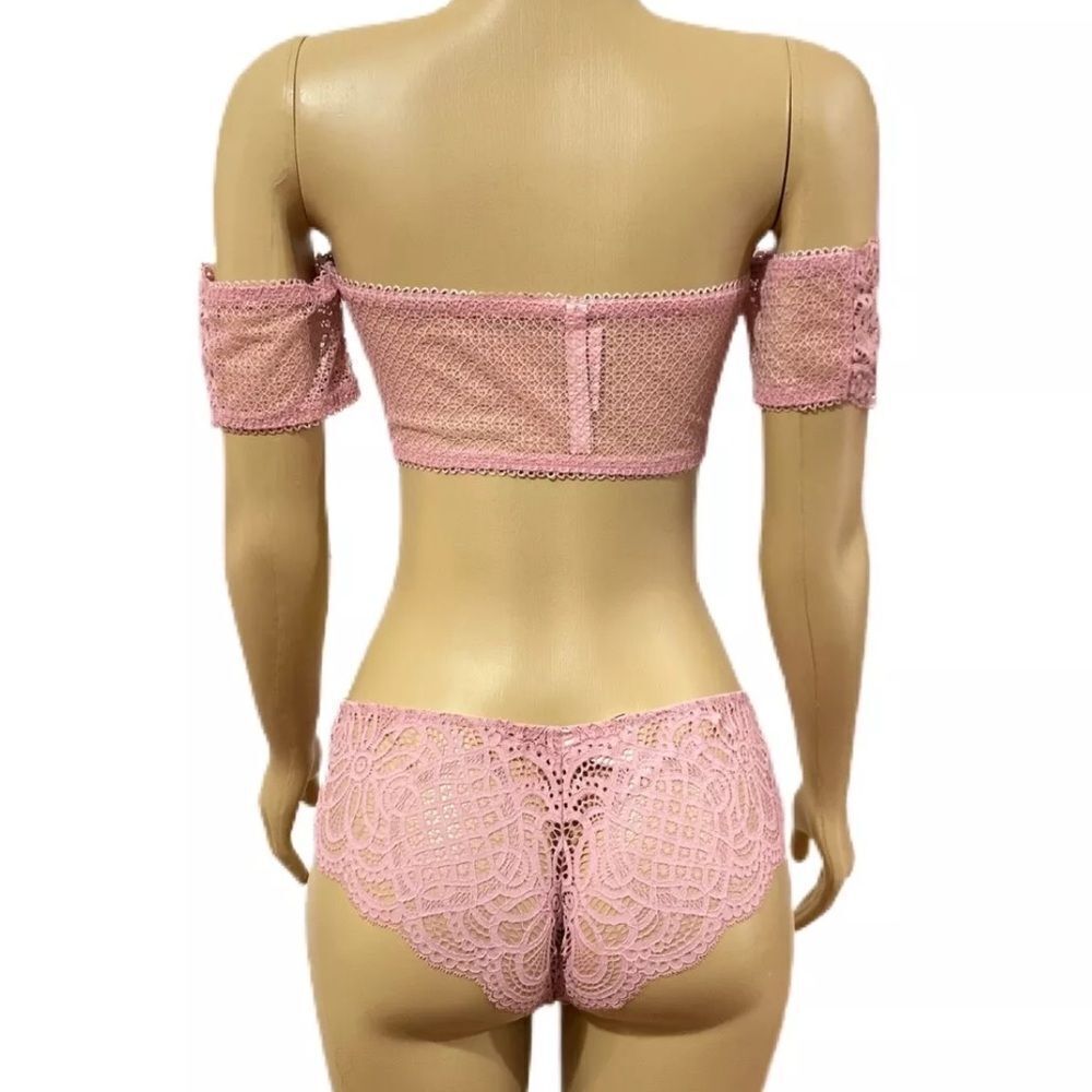 Victoria’s Secret set Dream Angels Crop Top bralette & Cheeky panty pink Large - Picture 7 of 7